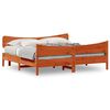 vidaXL viaszbarna t&ouml;m&ouml;r fenyőfa &aacute;gy matrac n&eacute;lk&uuml;l 200 x 200 cm