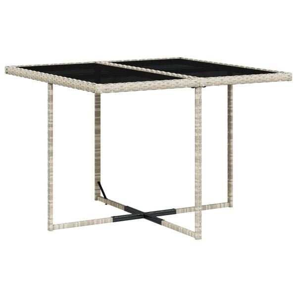 vidaXL 5r&eacute;szes vil&aacute;gossz&uuml;rke polyrattan kerti &eacute;tkezőgarnit&uacute;ra p&aacute;rn&aacute;val