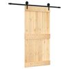 vidaXL Cs&uacute;sz&oacute; ajt&oacute; Term&eacute;szetes &eacute;s Fekete 100 x 210 cm Szil&aacute;rd Fenyőfa