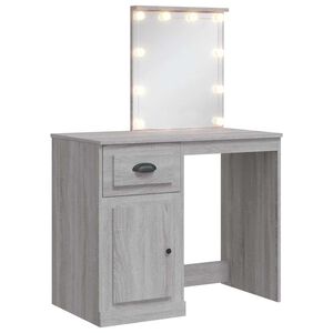 vidaXL sz&uuml;rke sonoma f&eacute;s&uuml;lk&ouml;dőasztal LED-l&aacute;mp&aacute;kkal 90x42x132,5 cm