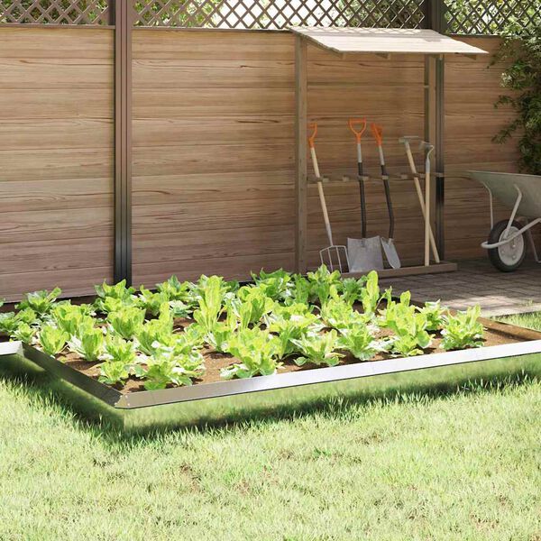 vidaXL Csiga ker&iacute;t&eacute;s 4 pcs Ez&uuml;st 50 x 3,5 x 25 cm Horganyzott ac&eacute;l