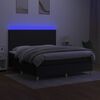 vidaXL fekete sz&ouml;vet rug&oacute;s &eacute;s LED-es &aacute;gy matraccal 160x200 cm