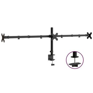 vidaXL tripla fekete ac&eacute;l monitor&aacute;llv&aacute;ny VESA 75/100 mm