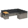 vidaXL 10 r&eacute;szes sz&uuml;rke polyrattan kerti &uuml;lőgarnit&uacute;ra p&aacute;rn&aacute;kkal