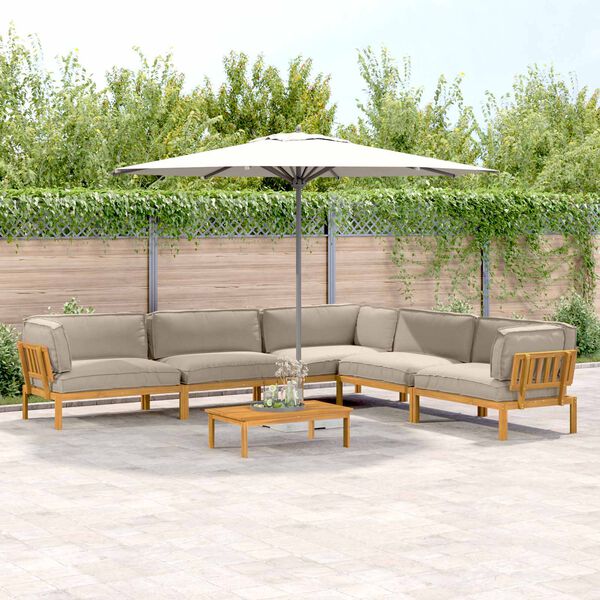 vidaXL Kanap&eacute; Szett p&aacute;rn&aacute;val Egysz&iacute;nű 6 pcs T&oacute;psz&iacute;nű T&ouml;m&ouml;r Ak&aacute;cfa