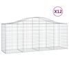 vidaXL 12 db &iacute;ves horganyzott vas gabion kos&aacute;r 200x50x80/100 cm