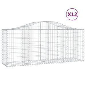 vidaXL 12 db &iacute;ves horganyzott vas gabion kos&aacute;r 200x50x80/100 cm
