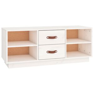 vidaXL feh&eacute;r t&ouml;m&ouml;r fenyőfa TV-szekr&eacute;ny 100x34x40 cm
