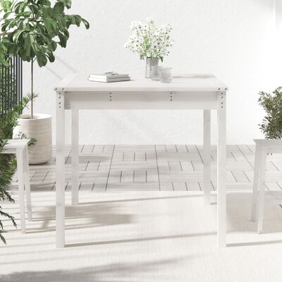 vidaXL fehér tömör fenyőfa kerti asztal 82,5 x 82,5 x 76 cm