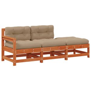 vidaXL Sarokkanap&eacute; egys&eacute;gek p&aacute;rn&aacute;val Viaszbarna 190 x 62 x 70,5 cm