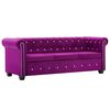 vidaXL bord&oacute; 3 szem&eacute;lyes b&aacute;rsony Chesterfield kanap&eacute; 199 x 75 x 72 cm
