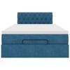 vidaXL Ottomán ágykeret matraccal sötétkék 120x200cm bársony