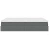 vidaXL Ottomán ágykeret matraccal sötét szürke 140x190cm szövet