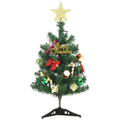 vidaXL zöld megvilágított mini műkarácsonyfa 20 LED-del 45 cm
