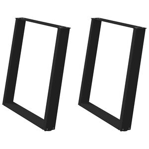 vidaXL 2 db U alak&uacute; &eacute;tkezőasztal l&aacute;b fekete 80 x (72-73) cm ac&eacute;l &eacute;tkezőasztal l&aacute;b