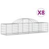 vidaXL 8 db &iacute;ves horganyzott vas gabion kos&aacute;r 200x50x40/60 cm