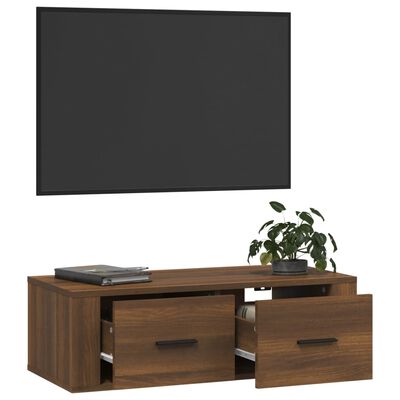 vidaXL barna tölgyszínű szerelt fa függő TV-szekrény 80 x 36 x 25 cm
