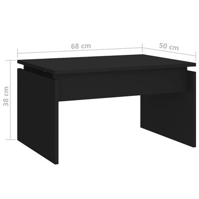 vidaXL fekete forgácslap dohányzóasztal 68 x 50 x 38 cm