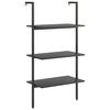vidaXL 3 szintes fekete l&eacute;trapolc 64 x 35 x 120,5 cm