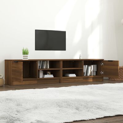 vidaXL 2 db barna tölgy színű szerelt fa TV-szekrény 80 x 35 x 36,5 cm