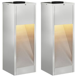 vidaXL Napelemes LED &Uacute;tjelző L&aacute;mpa 2 pcs Galvaniz&aacute;lt Galvaniz&aacute;lt