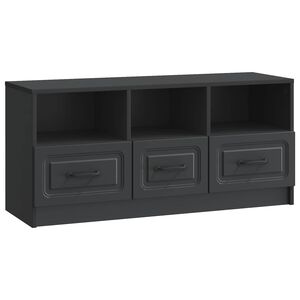 vidaXL TV szekr&eacute;ny fi&oacute;kkal Fekete 102 x 34,5 x 47 cm Szerelt Fa