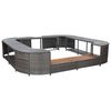 vidaXL sz&uuml;rke n&eacute;gysz&ouml;g alak&uacute; polyrattan pezsgőf&uuml;rdőkeret 268x268x55 cm