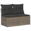 vidaXL 2 r&eacute;szes sz&uuml;rke polyrattan ak&aacute;cfa kerti &uuml;lőgarnit&uacute;ra p&aacute;rn&aacute;kkal