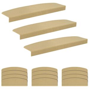 vidaXL L&eacute;pcsőszőnyegek 15 db 65 x 21 x 4 cm B&eacute;zs Poli&eacute;szter