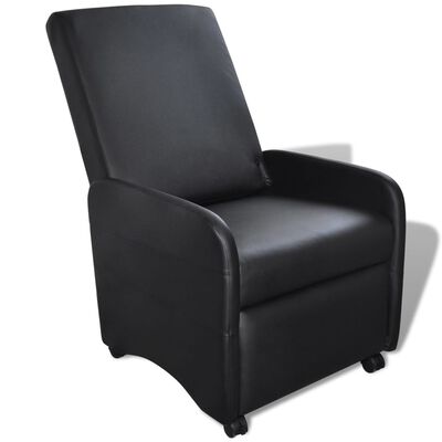 vidaXL fekete összecsukható műbőr fotel