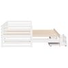 vidaXL fehér tömör fenyőfa kanapéágy fiókokkal 90 x 200 cm