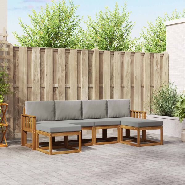 vidaXL K&uuml;lt&eacute;ri kanap&eacute; szett 6 pcs Term&eacute;szetes &eacute;s Vil&aacute;gossz&uuml;rke