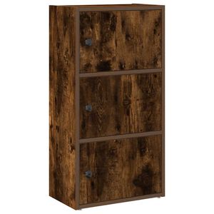 vidaXL f&uuml;st&ouml;s t&ouml;lgy sz&iacute;nű szerelt fa k&ouml;nyvespolc 40x24x77 cm
