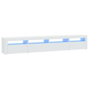 vidaXL feh&eacute;r TV-szekr&eacute;ny LED-l&aacute;mp&aacute;kkal 240x35x40 cm