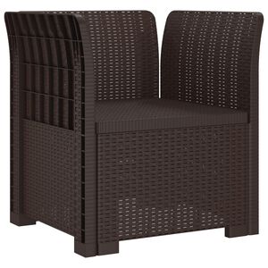 vidaXL 1-Fős Fotel Rattan Hat&aacute;s PP Barna