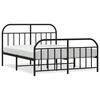 vidaXL fekete f&eacute;m &aacute;gykeret fej- &eacute;s l&aacute;bt&aacute;ml&aacute;val 183 x 213 cm