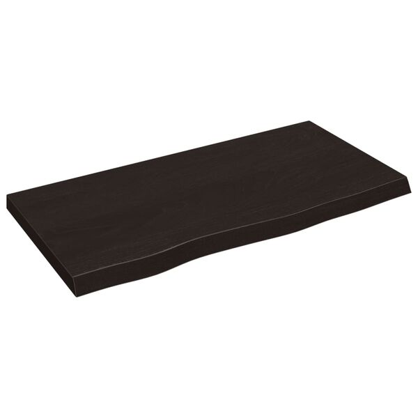 vidaXL s&ouml;t&eacute;tbarna kezelt t&ouml;m&ouml;r t&ouml;lgyfa asztallap 80x40x(2-4) cm