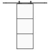 vidaXL fekete ESG &uuml;veg tol&oacute;ajt&oacute; f&eacute;mszerelv&eacute;ny-szettel 76x205 cm