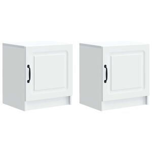 vidaXL &Eacute;jjeliszekr&eacute;ny 2 pcs Feh&eacute;r 43 x 34,5 x 47 cm Szerelt Fa