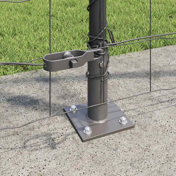 vidaXL Ker&iacute;t&eacute;s oszlopokkal Sz&uuml;rke 1,2 x 25 m Ac&eacute;l