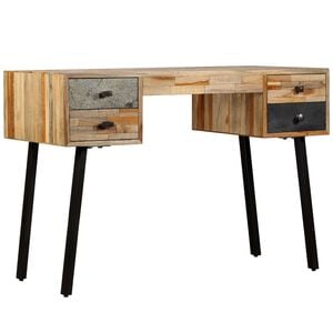 vidaXL t&ouml;m&ouml;r &uacute;jrahasznos&iacute;tott fa &iacute;r&oacute;asztal 110 x 50 x 76 cm