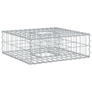 vidaXL Gabion emelt &aacute;gy 60 x 60 x 20 cm Horganyzott ac&eacute;l Ez&uuml;st