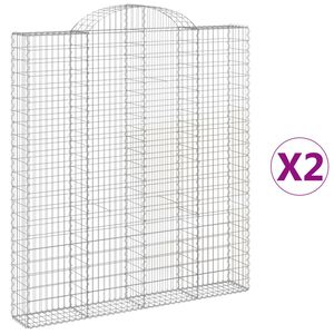 vidaXL 2 db &iacute;ves horganyzott vas gabion kos&aacute;r 200x30x220/240 cm