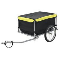 vidaXL fekete és sárga kerékpár-utánfutó 65 kg