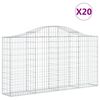 vidaXL 20 db &iacute;ves horganyzott vas gabion kos&aacute;r 200x30x100/120 cm