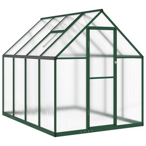 vidaXL z&ouml;ld alum&iacute;nium melegh&aacute;z alapv&aacute;zzal 224 x 169 x 195 cm