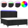 vidaXL fekete b&aacute;rsony rug&oacute;s &eacute;s LED-es &aacute;gy matraccal 160x200 cm