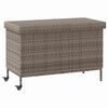 vidaXL sz&uuml;rke polyrattan kerti t&aacute;rol&oacute;l&aacute;da kerekekkel 110x55x73 cm