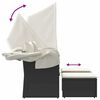 vidaXL 2 szem&eacute;lyes fekete polyrattan kerti kanap&eacute; baldachinnal/sz&eacute;kkel