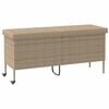 vidaXL b&eacute;zs polyrattan kerti t&aacute;rol&oacute;l&aacute;da kerekekkel 160x55x75 cm